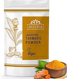 Ausha 8-9% Curcumin Lakadong Turmeric Root Powder 500g - Double Strength Turmeric - Premium Quality