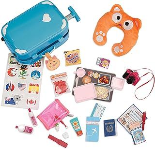 Our Generation BD37157Z Well Travelled Luggage Set Doll Accessories, Various