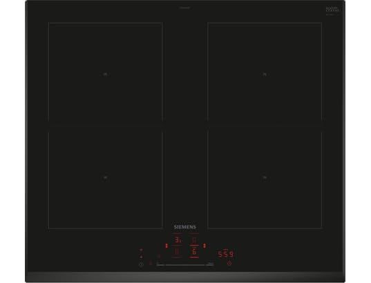 Siemens ED651HQB1E iQ500 Smart Induction Hob 60 cm Stand-Alone, Frameless, TouchSlider, Intelligent Automatic Cooker Hood, PowerBoost, Favourite Button, Combination Induction, Black