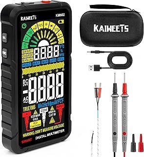 KAIWEETS Digital Multimeter Smart, 4.7-Inch Full Screen Multi Meter Rechargeable Tester Automotive with 6000 Counts T-RMS, Measures AC/DC Current Voltage Resistance Continuity Frequency Diodes-KM602