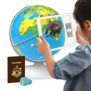 PlayShifu Educational Globe for Kids, Orboot Earth (Globe + App) Interactive AR World Globe, 400 Wonders, 1000+ Facts, STEM Toy Gifts for Kids 4-10 Years, No Borders, No Names on Orboot Globe