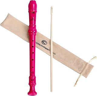 CONJURER Soprano Recorder Instrument for Kids&Student - German Fingering 8 Hole Flute Recorder ABS Descant Recorders for Beginners with Cleaning Rod and Bag, Pink