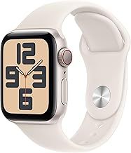 Apple Watch SE (2nd Gen) GPS + Cellular 40mm Smartwatch with Starlight Aluminium Case with Starlight Sport Band - S/M. Fitness and Sleep Trackers, Crash Detection, Heart Rate Monitor, Retina Display