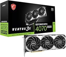MSI GeForce RTX 4070 SUPER 12G VENTUS 3X OC Gaming Graphics Card - 12GB GDDR6X, PCI Express Gen 4, 192-bit, 3x DP v 1.4a, HDMI 2.1a (Supports 4K & 8K HDR)