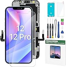 YOXINTA iPhone 12 and 12 Pro Screen Replacement Kit 6.1'' LCD Display 3D Touch Screen Digitizer Full Assembly Repair Kits Waterproof Frame Sticker+Screen Tempered Protector