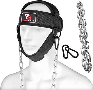 EuroBrit Neck Trainer and Harness for Weight Lifting| Powerlifting Neck Weight Trainer | Neck exerciser gym equipment with Adjustable Long Steel padded training Head harness for resistance workout