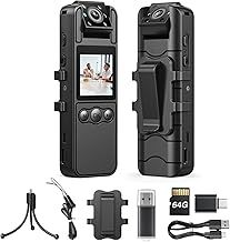 BOBLOV A26 Small Body Camera, 64GB Mini Body Cams, 6 Hrs Video Recording, Tripod Included for Monitoring, Wearable Video Camera for Service, Delivery Recording, Collect Evidence