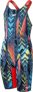 Speedo Girls Fastskin Junior Endurance+ Max Openback Kneeskin Swimming Costume Blue Red