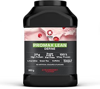 MaxiNutrition - Promax Lean, Strawberry - Whey Protein Powder for Weight Loss and Lean Muscle Development – Sugar Free and Fat Free, Vegetarian-Friendly, 29g Protein, 128 kcal per Serving, 980g