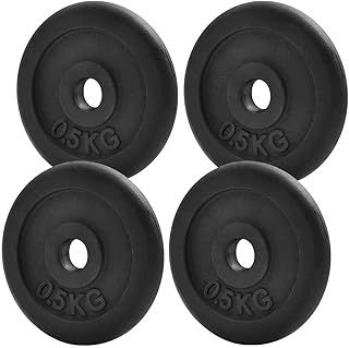 KK Cast iron Weight Plate Set. 1 Inch Cast iron Weight Disc Pair. 2 x 2.5kg, 5kg or 10kg Barbell Weight Plates. Dumbbell Plates for Home or Gym Training or Weightlifting.