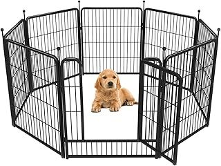 fxw Rollick Dog Playpen for Indoor, Yard, RV Camping│Patented, 80cm 8 Panels for Small and Medium Dogs
