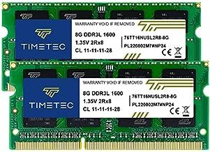 16GB Kit (2x8GB) DDR3L/ DDR3 1600MHz PC3-12800 Unbuffered Non-ECC 1.35V CL11 2Rx8 Dual Rank 204 Pin SODIMM Laptop Notebook Computer Memory RAM Module for Intel and AMD