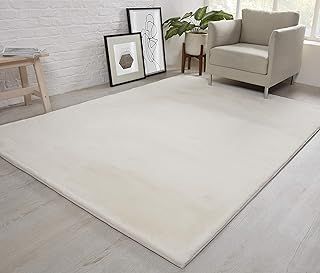 viceroy bedding NATURAL FAUX RABBIT FUR Rug Ultra Soft Plush Extra Large Animal Rugs Living Room Wool Shaggy Fluffy 26mm Thick Pile Height Modern Area Rugs - (Cream Ivory, 120cm x 170cm (4ft x 6ft))