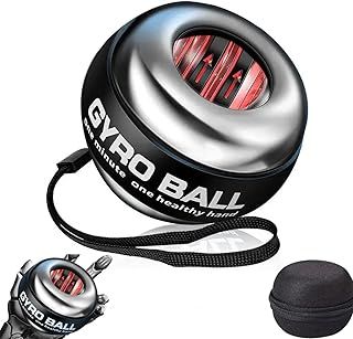 Power Wrist Gyro Ball, Auto-Start Power Gyro Ball, Gyro Ball Wrist Exerciser with LED Light, Strengthener and Forearm Gyro Ball Wrist Exerciser, Gyro Ball for Strengthen Arms,Fingers