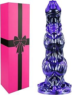 Realistic Monster Dildo Horse Knot Big Dog Fantasy Dildos with Suction Cup, 9.3" Alien Dragon Thick Knot Anal Dildo G-spot Anal Prostate, Silicone Giant XXL Oversized Dildos for Women Gay Men Purple