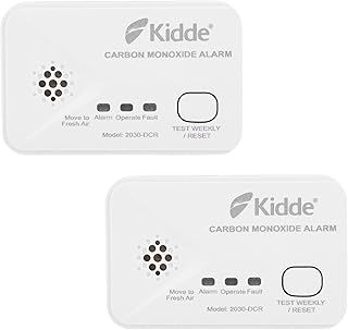 2 Pack Kidde 2030-DCR Compact 10 Year Life Carbon Monoxide Alarm with AA batteries