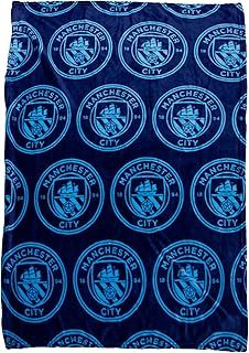 Manchester City FC Character World Official Fleece Throw Blanket | Super Soft, Football Crest Design | Warm Super Soft Feel Blue Throw | Perfect for Home, Bedroom, Sleepovers & Camping