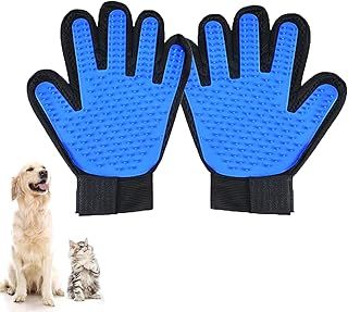 JNOUCS Dog Washing Gloves, 1 Pair Pet Grooming Glove, Pet Massage Tool, Gentle Pet Grooming Glove Brush, Pet Brush Glove, Suitable for Long And Short Haired Dogs And Cats (Blue)