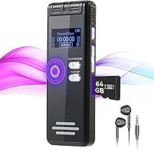 3072Kpbs Dictaphone Voice Recorder, 4800Hrs Tape Voice Activated Recording Device with Noise Reduction, USB Digital Audio Sound with Playback for Class, Work, Lecture Meeting (64GB)