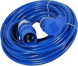 16A Extension Lead 14m 240V 1.5mm Extra Long Outdoor Construction Site Generator Power Cable (Blue)