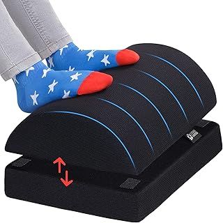 Foot Rest Under Desk Cushion - Adjustable Height 15 cm - Foot Stool - Premium Ergonomic Pad for Extra Leg Support - Breathable Mesh Cover - Non-Slip Bottom - Home Office Accessories