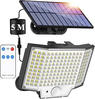 Solar Security Lights Outdoor Motion Sensor 1 Pack 2000lm Ip65 270° 3 Modes Wall Lights Solar Flood Lights with Sensor Solar Lights Garden Floodlight