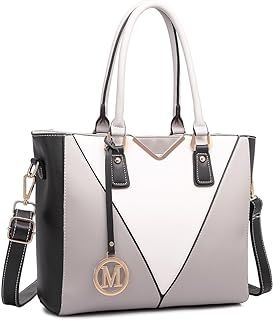 Miss Lulu Leather Look V-Shape Shoulder Handbag Lightweight Medium Tote Bag Handbags for Women