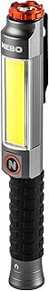 NEBO Big Larry 3 Work Light, 600 Lumen Flashlight with COB Work Light, Pocket Clip Magnetic Base for Hands-Free Lighting, Portable COB LED Dimmable Flashlight, Hazard Light-Red
