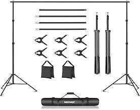 NEEWER Backdrop Stand 10ft x 7ft, Adjustable Photo Studio Backdrop Support System for Wedding Parties Background Portrait Photography with 4 Crossbars, 6 Clamps, 2 Black Sandbags and Carrying Bag