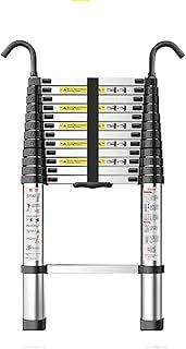 telescopic ladder 8m/7m/6m/5m/4m/3m/2m/1m Tall Telescoping Ladders with Hooks, Heavy Duty Aluminum Extension Folding Ladder, Portable Multi-Purpose Telescopic Ladder (Size : 8m/26ft)