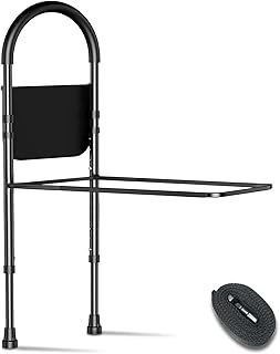 Bed Rails for Elderly Adults Safety with Storage Pocket and Support Legs Bed Assist Rail Adjustable in Height Fall Prevention Bed Cane, Makes Getting in & Out of Bed Easier