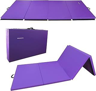 BalanceFrom All Purpose 2-Inch Extra Thick High Density Anti Tear Gymnastics Gym Folding Exercise Aerobics Mats, Multiple Sizes, Multiple Colors