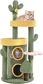 Yaheetech Cat Tree Cat Tower, 123cm Cacuts Cat Tree for Indoor Cats, Oasis-themed Climbing Tree w/Scratching Posts & Multi-Level Condos & Cozy Perches & Ball, Cat Activity Centre, Flower Cat Tree