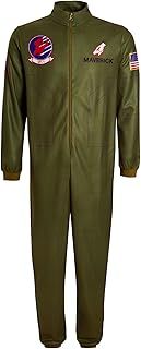Mens Top Gun Fleece Onesie Teens Maverick Flight Suit Costume Fighter Pilot Jumpsuit Pyjamas Loungewear Pjs