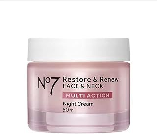 No7 Restore & Renew Face & Neck Multi Action Night Cream 50ml (Pack of 1) ENHANCED FORMULA