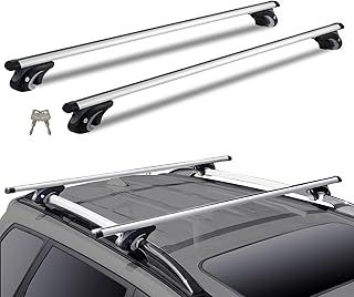 VEVOR Universal Roof Rack Cross Bars, 120 cm (47.2-inch) Aluminum Roof Rack Crossbars, Fit Raised Side Rail with Gap, 90KG Load Capacity, Adjustable Crossbars with Locks, for SUVs, Sedans, and Vans