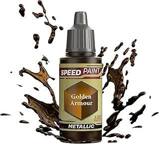 The Army Painter Speedpaint 2.0 Golden Armour Metallic, Single Acrylic Non Toxic Paint, One-coat Contrast Painting Solution for Fantasy Tabletop Miniatures, 18ml