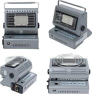 DWD® Camping Gas Heater/Stove 2 in 1 Portable Compact Mobile Caravan Outdoor Fishing Butane Gas 1.3kW Heating Element Safety Grill Automatic Ignition System Carry Handle,Hiking,Emergency Cooking& Heat