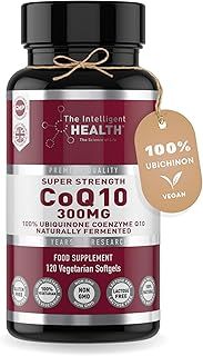 Ubiquinone Coenzyme Q10 300mg Softgel Capsules, 120 Super Strength Vegan Friendly Naturally Fermented High Absorption CoQ10 Capsules Made in The UK to GMP Standards – by The Intelligent Health