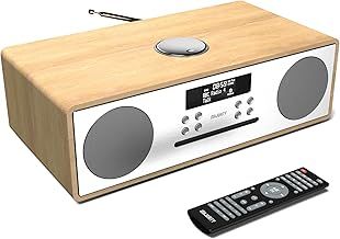 DAB+ Radio & CD Player | Compact Wooden Hi-Fi Music System | Bluetooth Digital Home Stereo | FM, 20 Presets, Dual Alarm, & Remote Control | AUX & USB Input | USB Charging | MAJORITY Oakington (Oak)