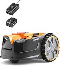LawnMaster OcuMow® 16 Drop and Mow Robot Lawnmower with MX 24V 4.0Ah lithium battery and fast charger. No Boundary Wire, App or Outdoor Power Socket needed. For small to medium lawns up to 100m2.