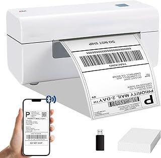 RGiNK 4x6 Thermal Label Printer Bluetooth, Postage, Shipping, Thermal for Small Business, Address Machine for Parcels Compatible with Etsy, Amazon, eBay, UPS