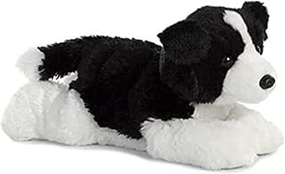 AURORA, 31566, Flopsies Border Collie, 12In, Soft Toy, Black and White