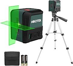 Laser Level with Tripod, Nikotek Green Laser Level Self Leveling Cross Line, Horizontal and Vertical Line Laser Level IP54 Waterproof and Dustproof Battery Carrying Bag Included