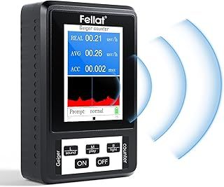 Geiger Counter, FELLAT Nuclear Radiation Detector, Portable Digital Dosimeter High Sensitivity Beta Gamma X-ray Radiation Monitor with Large LCD Display