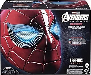 Spider-Man Marvel Legends Series Iron Spider Electronic Helmet with Glowing Eyes, 6 Light Settings and Adjustable Fit, Red