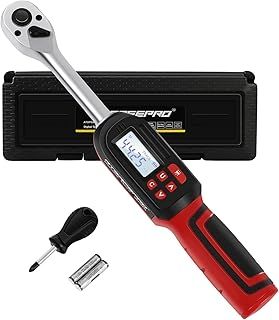ATsafepro Digital Torque Wrench 3/8" Drive, Electronic Torque Wrench 3-60 Nm ±2% Torque Accuracy Dual-Direction,Preset Memory,Buzzer and LED Flash Notification for Bike Moto Car
