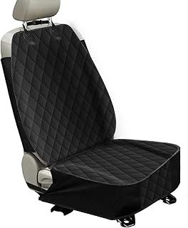 Alfheim Car Front Seat Cover for Dog, Waterproof Nonslip Scratch Resistant and Elastic Rope Belt Protection Car Seat with Anchor, Fits most Trucks, Vans and SUVs, Black
