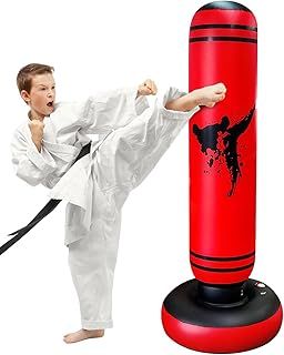 Kids Punching Bag,65 Inch Large Inflatable Reinforced Punching Bag,Free Standing kids boxing bag Great Gift for Boys and Girls Aged 5 to 15, for Practicing Karate,Taekwondo and Boxing