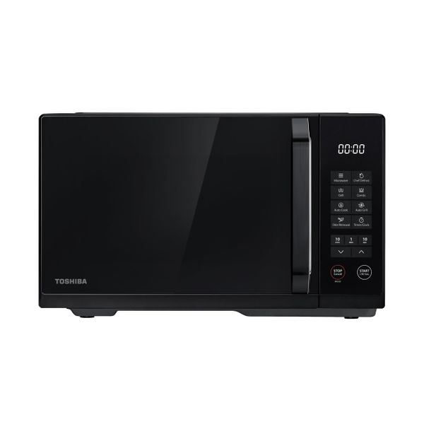 Toshiba 23L Black Mirror Digital Grill Microwave, 900W Countertop Microwave with 1000W Grill, Combination Cooking with 11 Power Levels, Auto Menus, Chef Defrost, Timer, Mirrored Front, MW3-EG23PFI(MB)